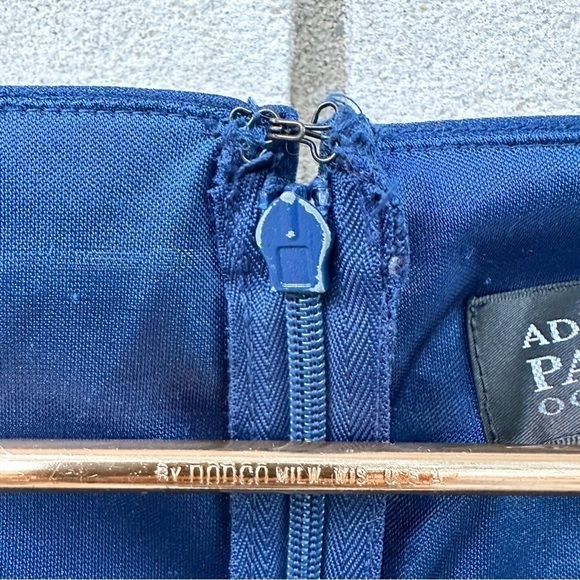 ADRIANNA PAPELL Occasions Blue Embroidered Tiered Dress Cocktail - Picture 5 of 10